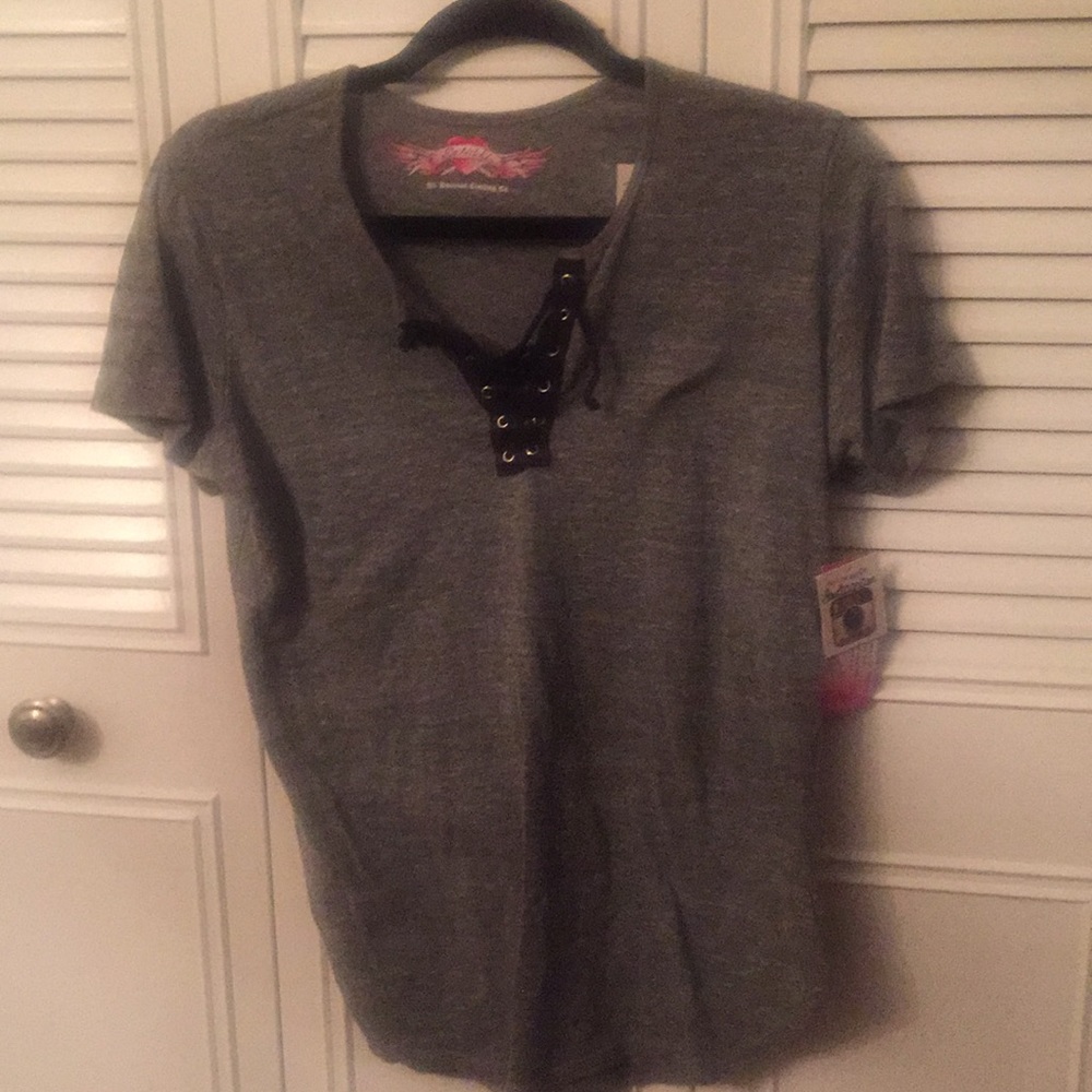 So Nikki girls lace up T-shirt